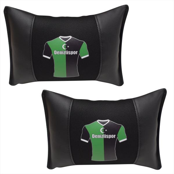 Auto Nackenkissen Nackenpolster Leder und gesticktes Polster Design Türkische Mannschaft Denizli Denizlispor Fussballtrikot